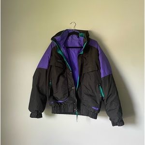 Vintage Columbia Ski Jacket 3 in 1 Black and Purple